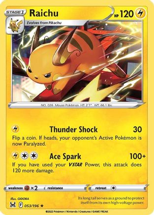 Raichu (LOR-053) (Reverse Holofoil)