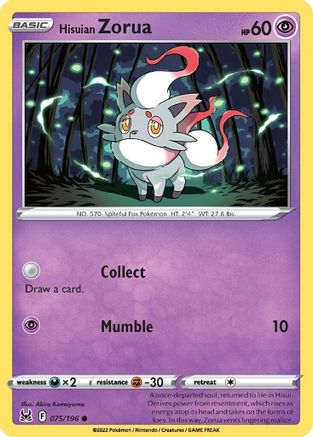 Hisuian Zorua (LOR-075) (Reverse Holofoil)