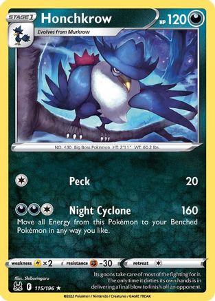 Honchkrow (LOR-115) (Reverse Holofoil)