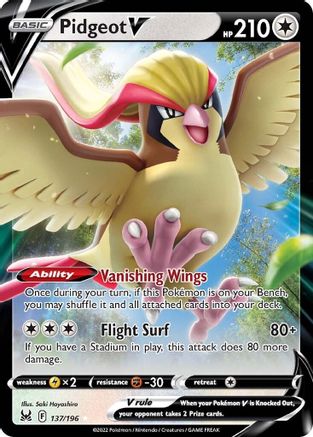 Pidgeot V (LOR-137) (Holofoil)