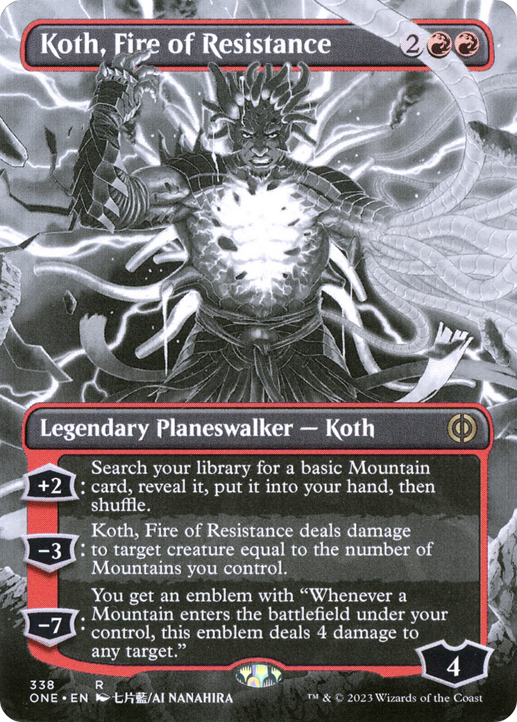 Koth, Fire of Resistance (ONE-338) (Showcase) (Borderless) (Foil)