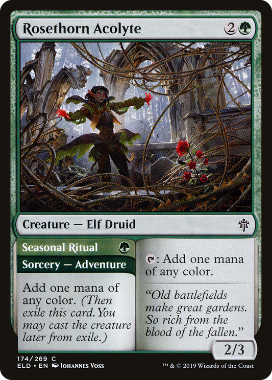 Rosethorn Acolyte // Seasonal Ritual (ELD-174) (Foil)