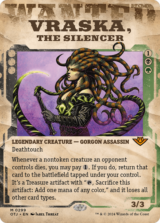 Vraska, the Silencer (OTJ-299) (Showcase) (Borderless) (Foil)