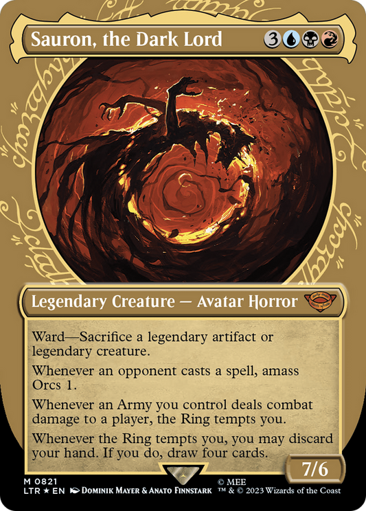 Sauron, the Dark Lord (LTR-821) (Showcase) (Borderless) (Surge Foil)