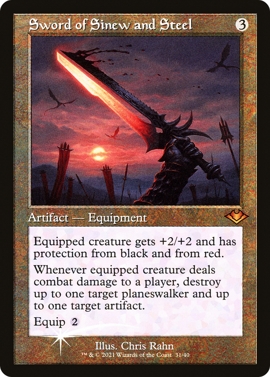 Sword of Sinew and Steel (MH1-031) (Etched Foil)