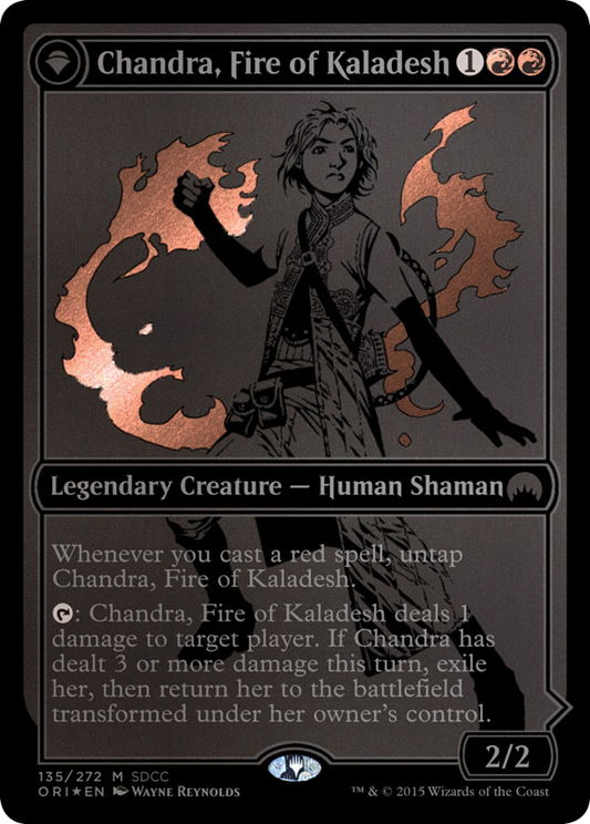Chandra, Fire of Kaladesh // Chandra, Roaring Flame (MEDIA-135) (Foil)