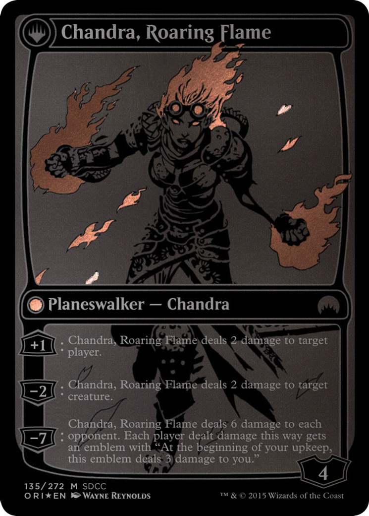Chandra, Fire of Kaladesh // Chandra, Roaring Flame (MEDIA-135) (Foil)