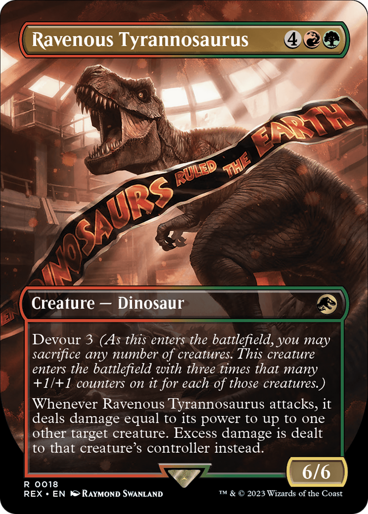 Ravenous Tyrannosaurus (REX-018) (Borderless) (Foil)