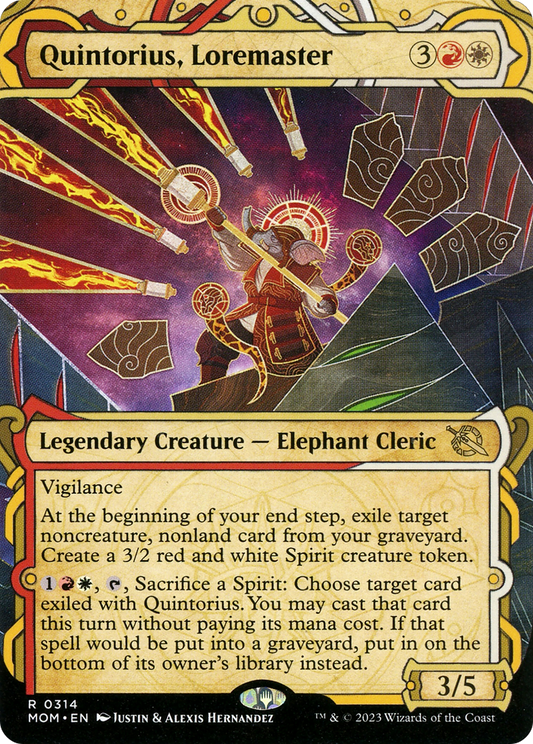 Quintorius, Loremaster (MOM-314) (Showcase) (Borderless) (Foil)