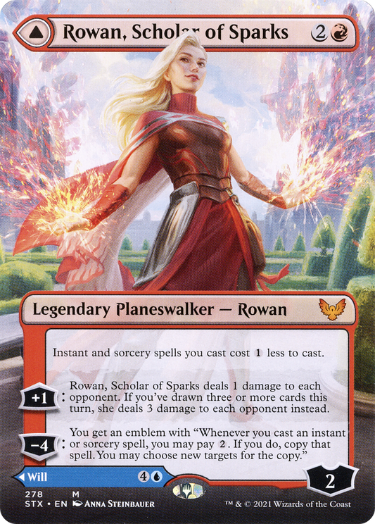 Rowan, Scholar of Sparks // Will, Scholar of Frost (STX-278) (Borderless) (Foil)