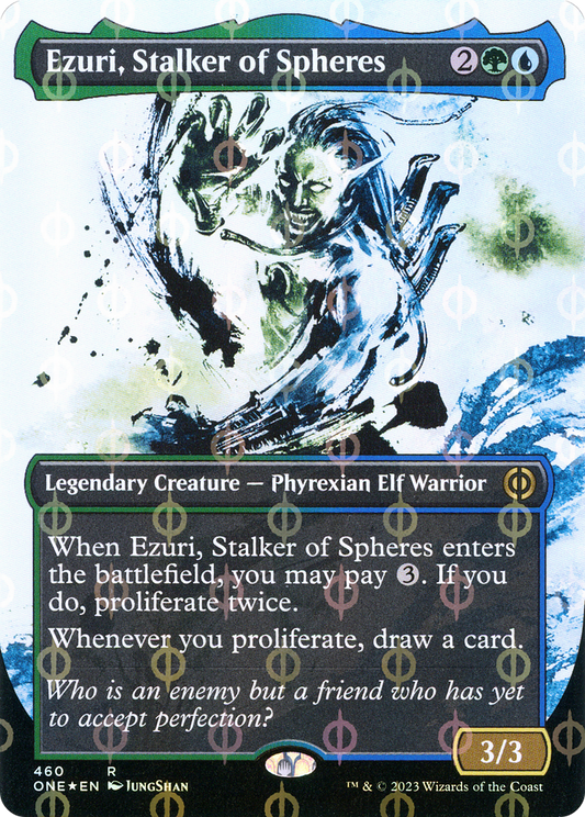 Ezuri, Stalker of Spheres (ONE-460) (Showcase) (Borderless) (Compleat Foil)