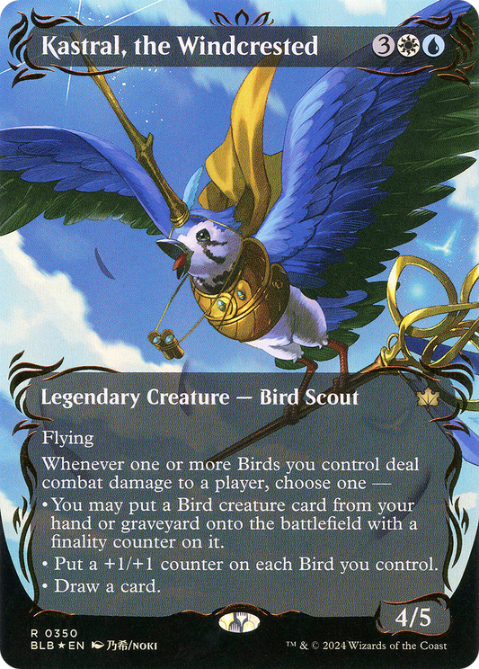 Kastral, the Windcrested (BLB-350) (Showcase) (Borderless) (Raised Foil)