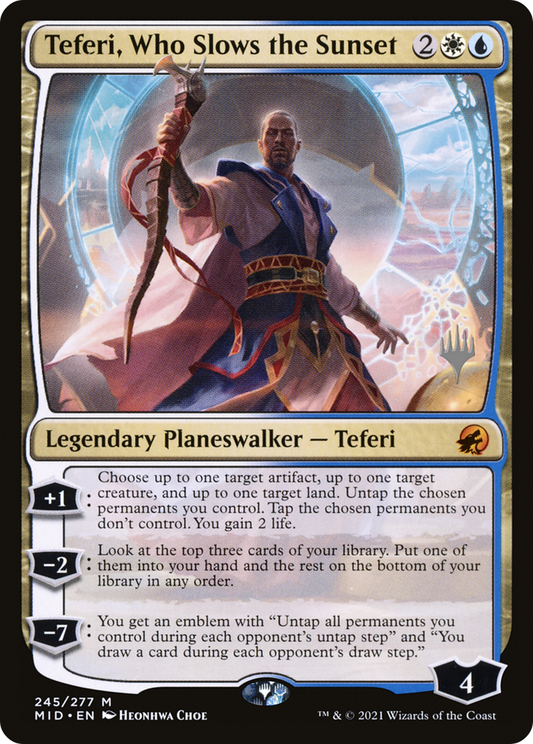 Teferi, Who Slows the Sunset (PPMID-245P) (Foil)