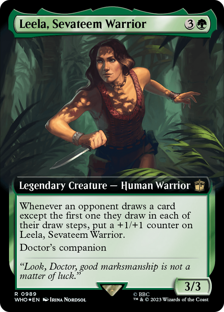 Leela, Sevateem Warrior (WHO-989) (Extended Art) (Surge Foil)