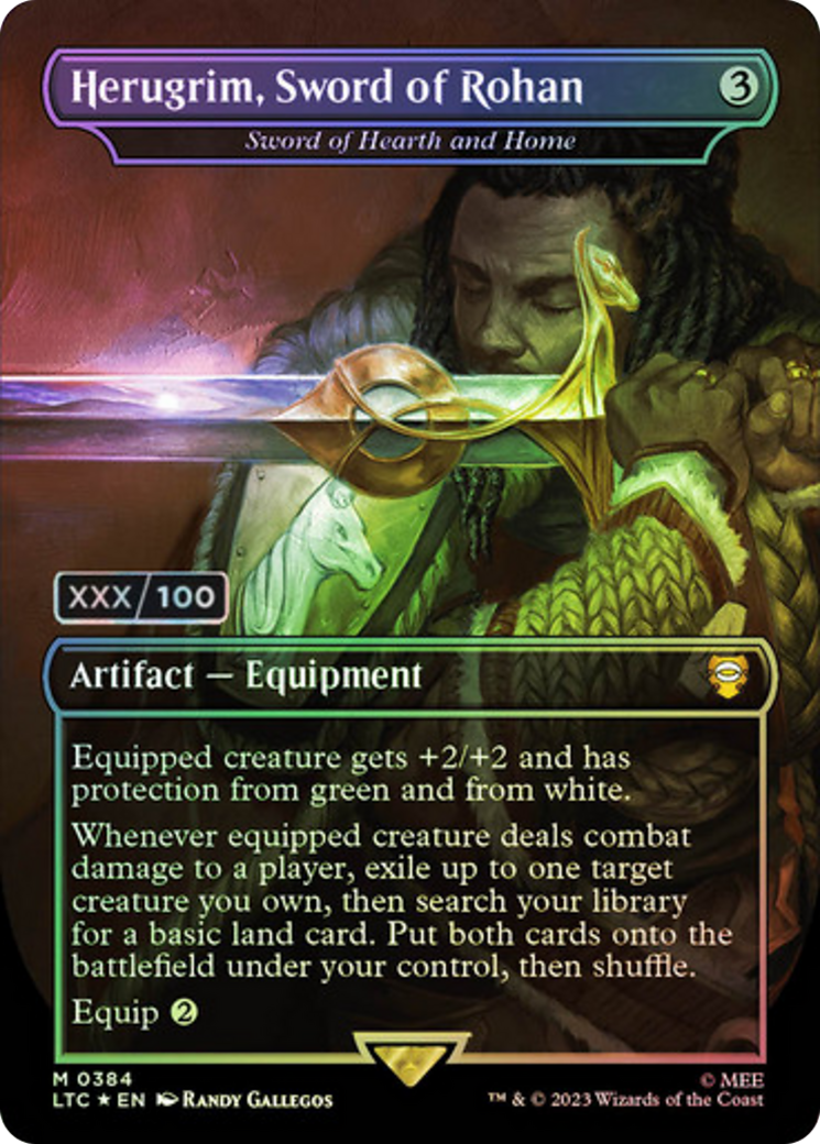 Herugrim, Sword of Rohan / Sword of Hearth and Home (LTC-384) (Borderless) (Foil) (Serialized)