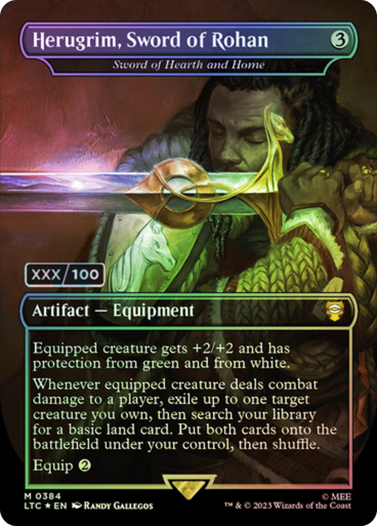 Herugrim, Sword of Rohan / Sword of Hearth and Home (LTC-384) (Borderless) (Foil) (Serialized)