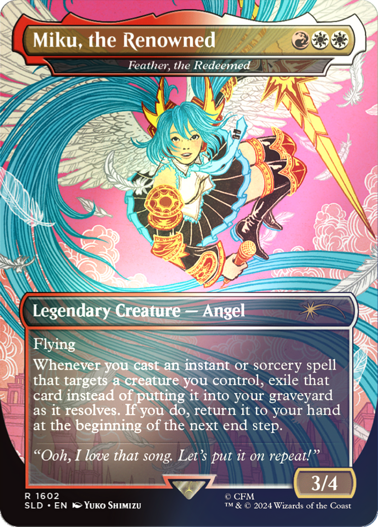 Miku, the Renowned / Feather, the Redeemed (SLD-1602★) (Borderless) (Foil)