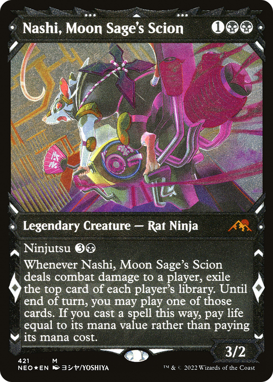 Nashi, Moon Sage's Scion (NEO-421) (Showcase) (Etched Foil)