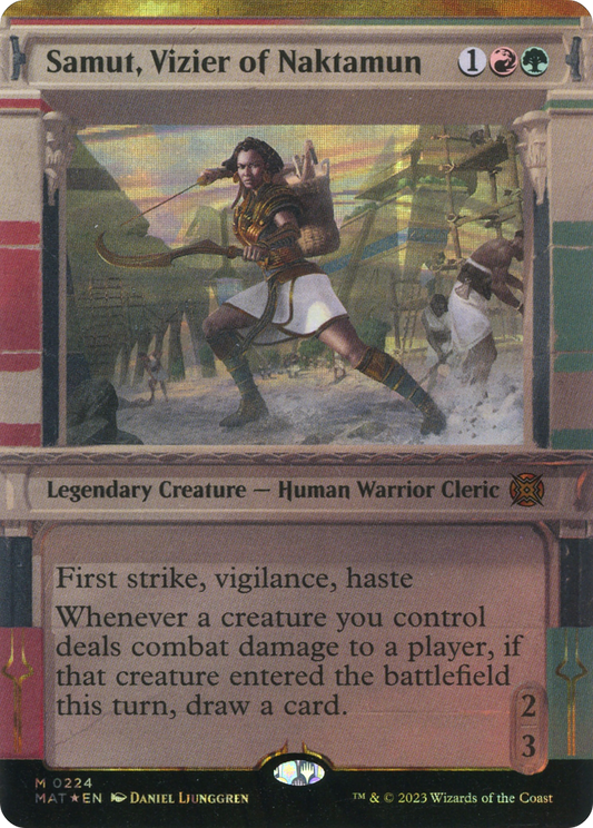 Samut, Vizier of Naktamun (MAT-224) (Showcase) (Borderless) (Halo) (Foil)