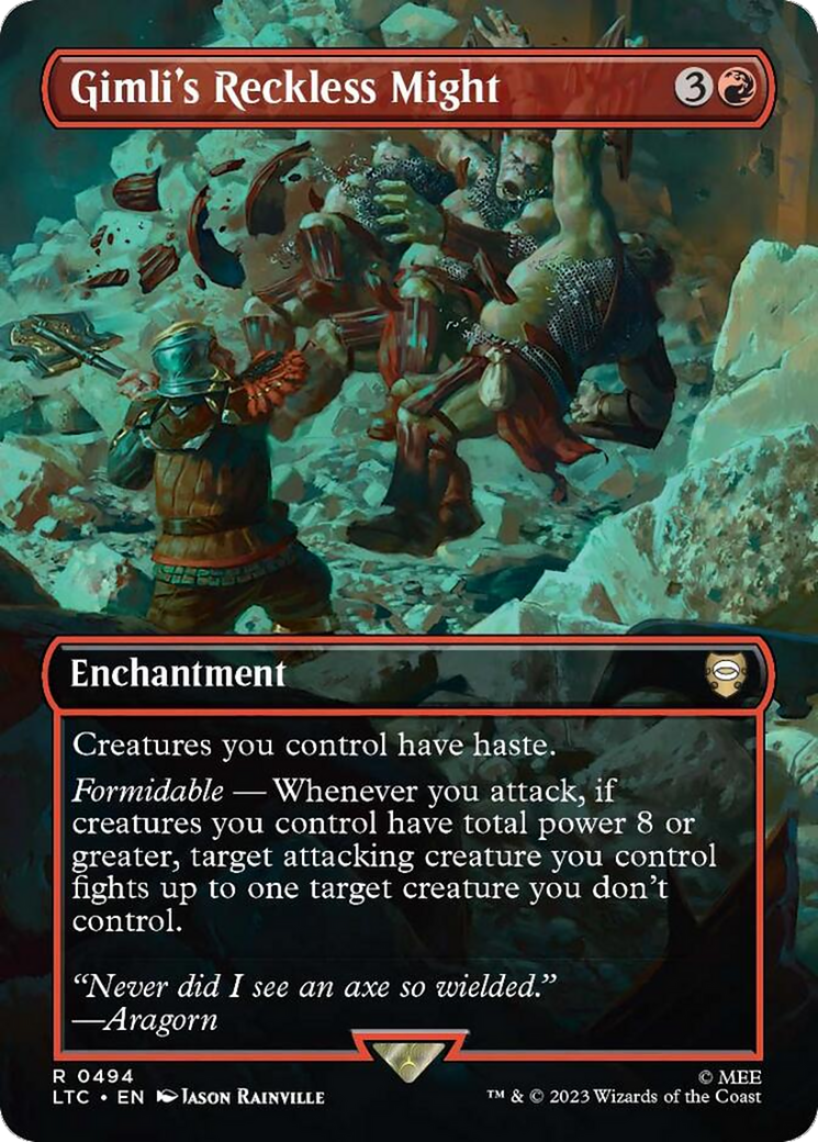 Gimli's Reckless Might (LTC-494) (Borderless) (Foil)
