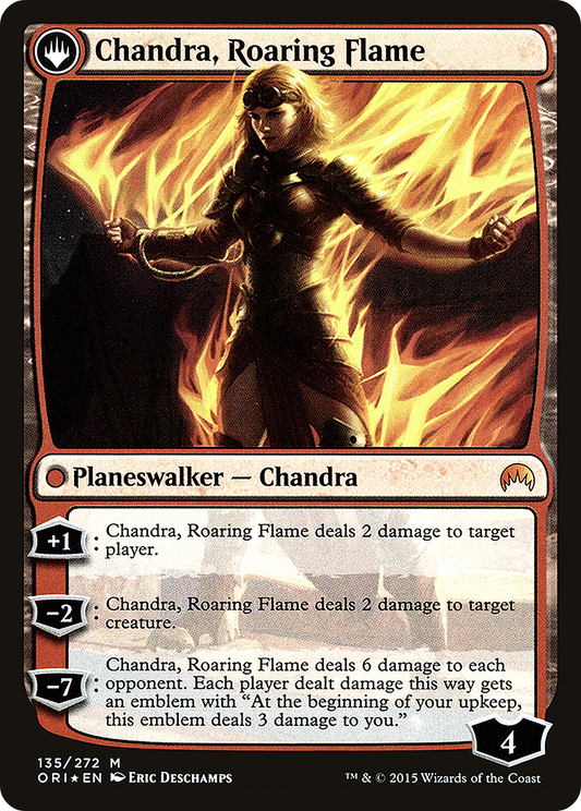 Chandra, Fire of Kaladesh // Chandra, Roaring Flame (PRE-135S) (Foil)