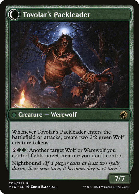 Tovolar's Huntmaster // Tovolar's Packleader (MID-204) (Foil)