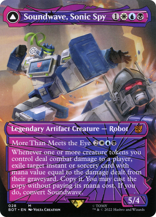 Soundwave, Sonic Spy // Soundwave, Superior Captain (BOT-028) (Shattered Glass) (Borderless)