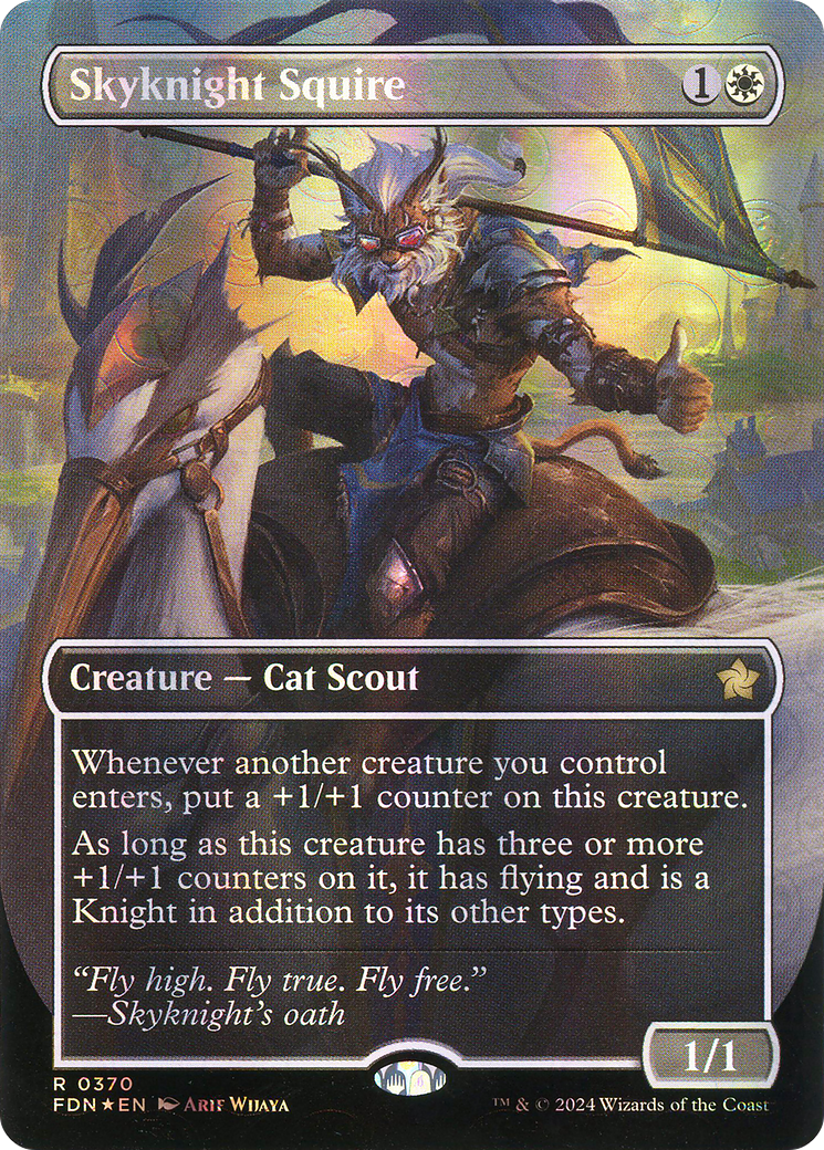 Skyknight Squire (FDN-370) (Borderless) (Mana Foil)
