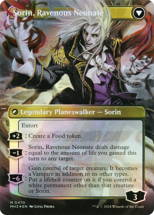 Sorin of House Markov // Sorin, Ravenous Neonate (MH3-470) (Borderless) (Textured Foil)