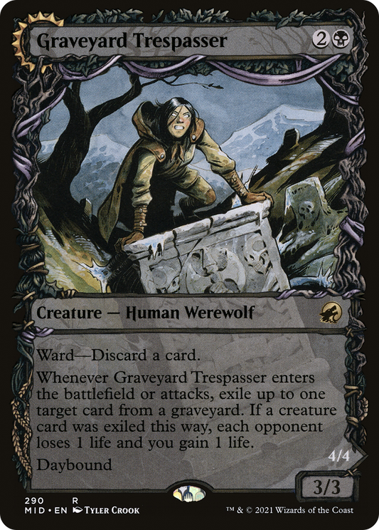 Graveyard Trespasser // Graveyard Glutton (MID-290) (Showcase) (Foil)
