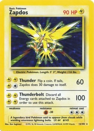 Zapdos (BS-016) (Holofoil)