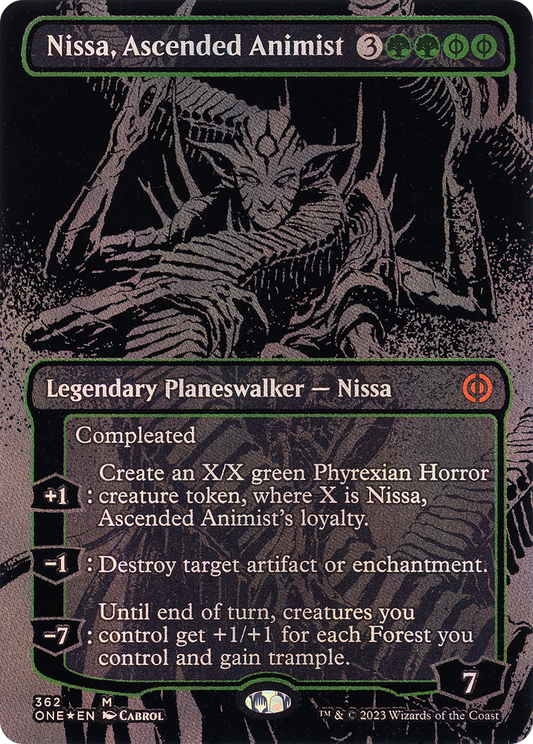 Nissa, Ascended Animist (ONE-362) (Borderless) (Raised Foil)