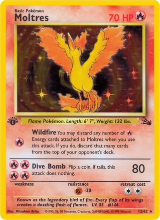Moltres (12) (FO-012) (1st Edition Holofoil)