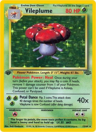 Vileplume (15) (JU-015) (1st Edition Holofoil)