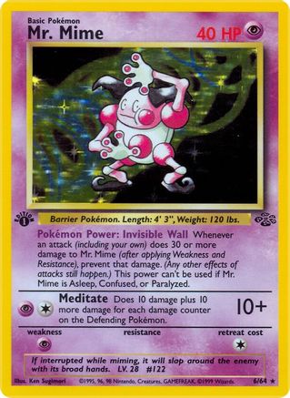 Mr. Mime (6) (JU-006) (1st Edition Holofoil)