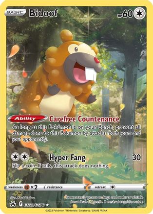 Bidoof (CRZ:GG-GG29) (Holofoil)