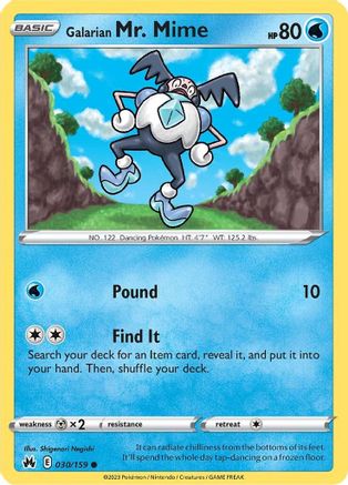 Galarian Mr. Mime (CRZ-030) (Reverse Holofoil)