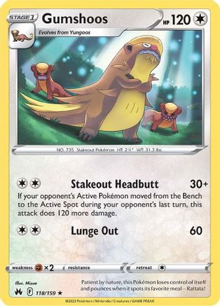 Gumshoos (CRZ-118) (Reverse Holofoil)