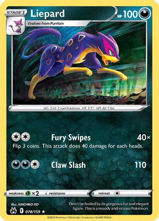 Liepard (CRZ-078) (Reverse Holofoil)