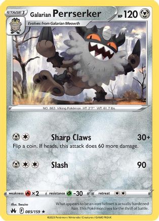 Galarian Perrserker (CRZ-085) (Reverse Holofoil)