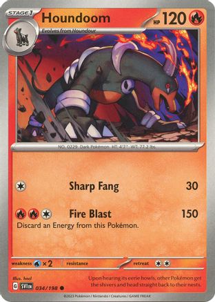 Houndoom (SVI-034) (Reverse Holofoil)