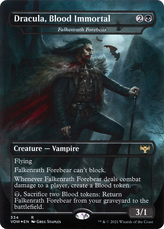 Dracula, Blood Immortal / Falkenrath Forebear (VOW-334) (Showcase) (Borderless)