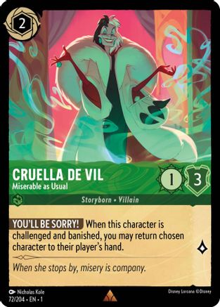 Cruella de Vil - Miserable as Usual (1-072) (Cold Foil)