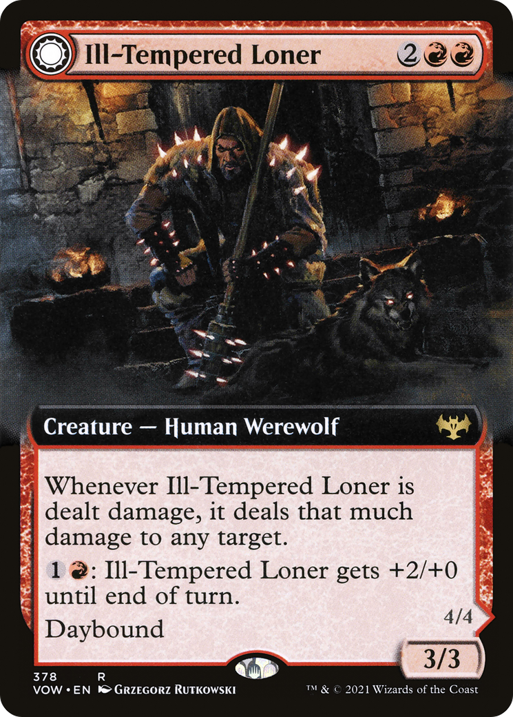 Ill-Tempered Loner // Howlpack Avenger (VOW-378) (Extended Art) (Foil)