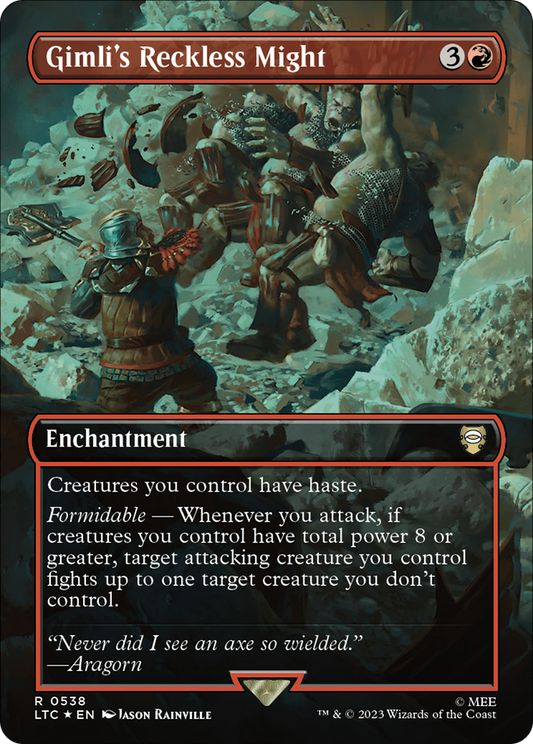 Gimli's Reckless Might (LTC-538) (Borderless) (Surge Foil)