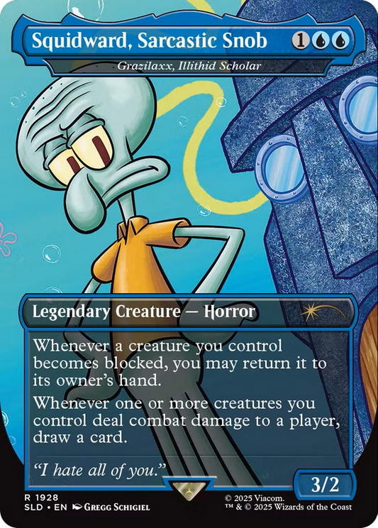 Squidward, Sarcastic Snob / Grazilaxx, Illithid Scholar (SLD-1928) (Borderless)