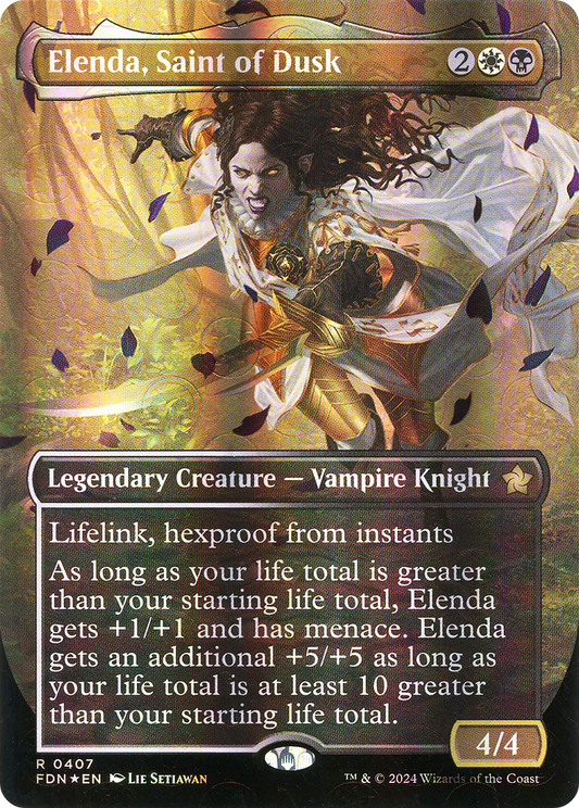 Elenda, Saint of Dusk (FDN-407) (Borderless) (Mana Foil)