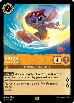 Stitch - Carefree Surfer (1-021) (Cold Foil)