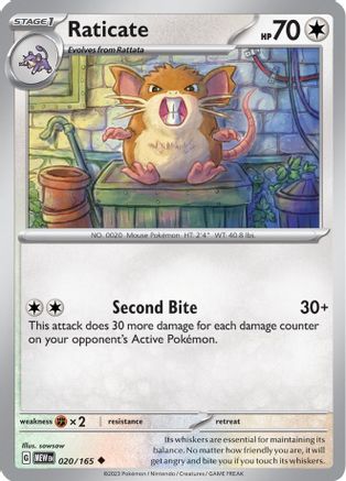 Raticate (MEW-020) (Reverse Holofoil)