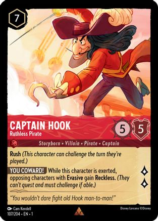 Captain Hook - Ruthless Pirate (1-107) (Cold Foil)